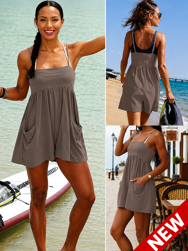 Square Casual Cami Off Shoulder Loose Sports Jumpsuit