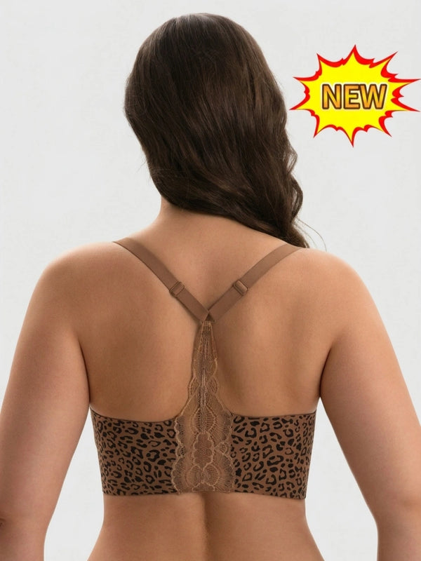 Lace Racerback Wireless Push-Up Deep V Jelly Bra