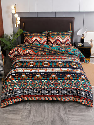 Boho Tribal Print Bedding Set – Vibrant Geometric Patterns & Colorful Bedroom Decor