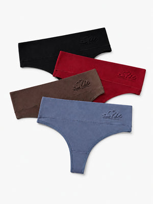 4-Pack Women's Seamless High Waist Tummy Control Thongs