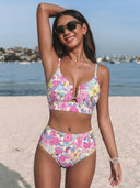 2 Piece Bikini Set U-Wire Cutout Swimsuit