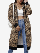 Women's Cozy Long Fleece Hoodie Zip Up Knee Length Tunic Jacket