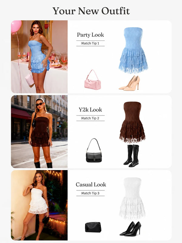 Lace Strapless Mini Dress – Feminine Summer Party Style