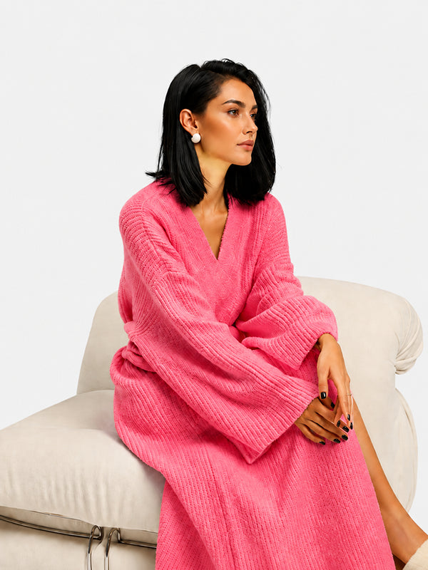 Women's Cozy Long Plush Fleece Robe with Pockets