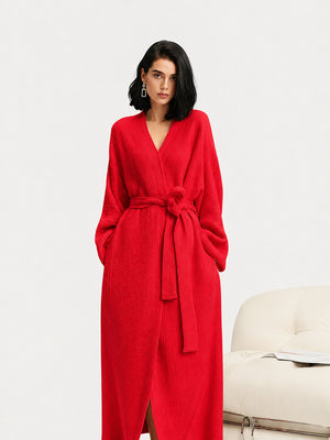 Women's Cozy Long Plush Fleece Robe with Pockets