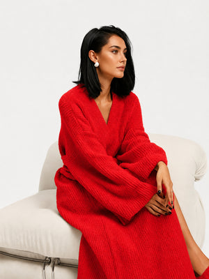 Women's Cozy Long Plush Fleece Robe with Pockets