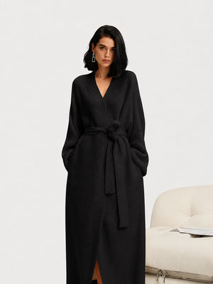 Women's Cozy Long Plush Fleece Robe with Pockets