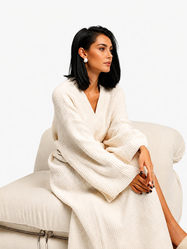 Women's Cozy Long Plush Fleece Robe with Pockets