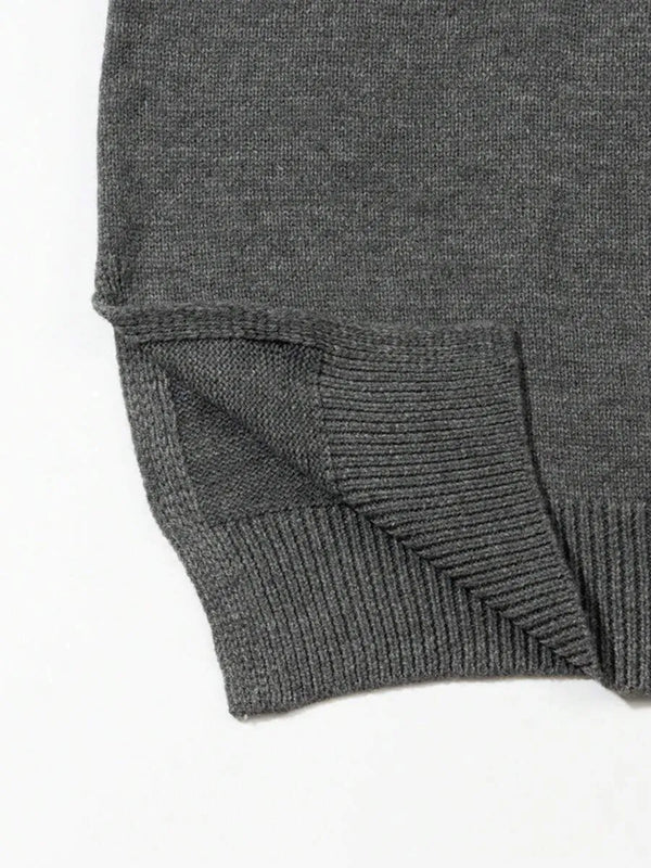 Oversized Drop Shoulder Split Hem Sweater