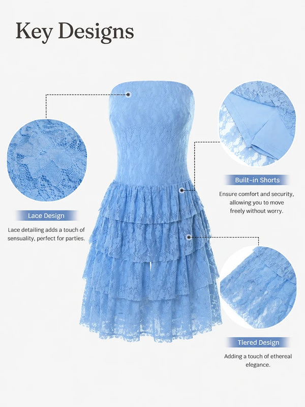 Lace Strapless Mini Dress – Feminine Summer Party Style