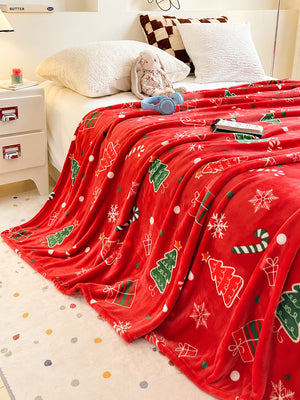 Christmas Flannel Fleece Blanket Soft Cozy Holiday Throw