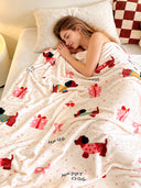 Christmas Flannel Fleece Blanket Soft Cozy Holiday Throw