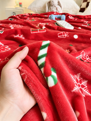 Christmas Flannel Fleece Blanket Soft Cozy Holiday Throw