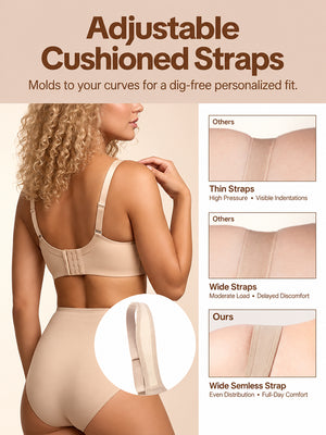 Plus Size Cooling Full-Coverage Unlined Underwire Minimizer Bra