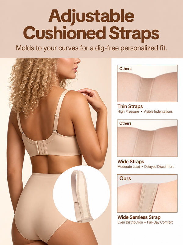 Plus Size Cooling Full-Coverage Unlined Underwire Minimizer Bra