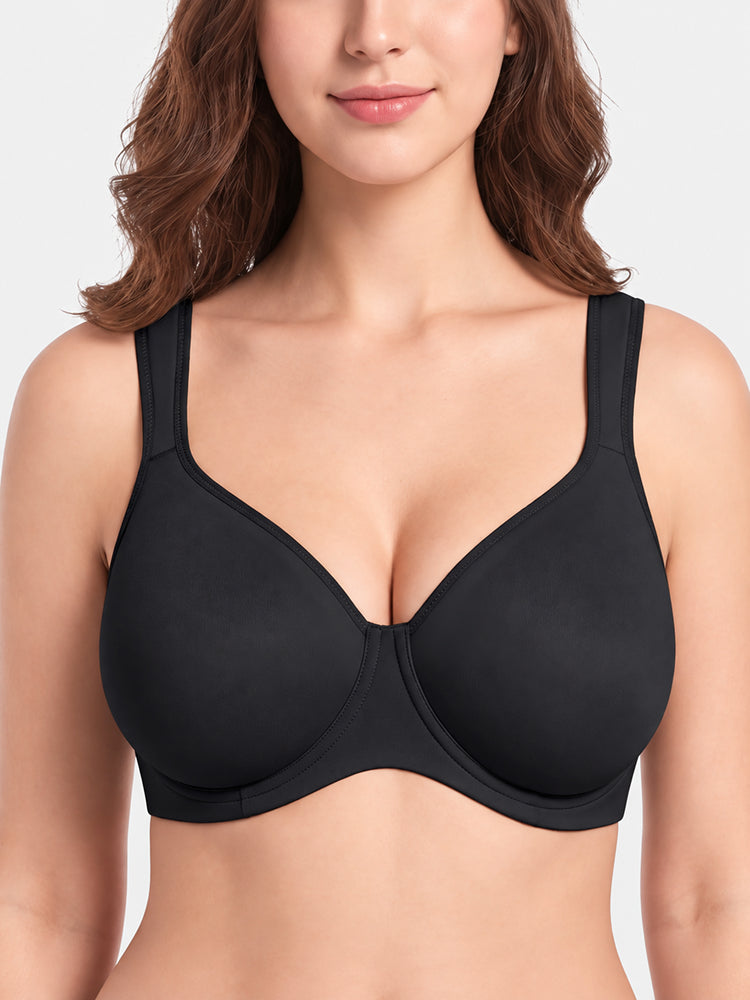 Plus Size Cooling Full-Coverage Unlined Underwire Minimizer Bra