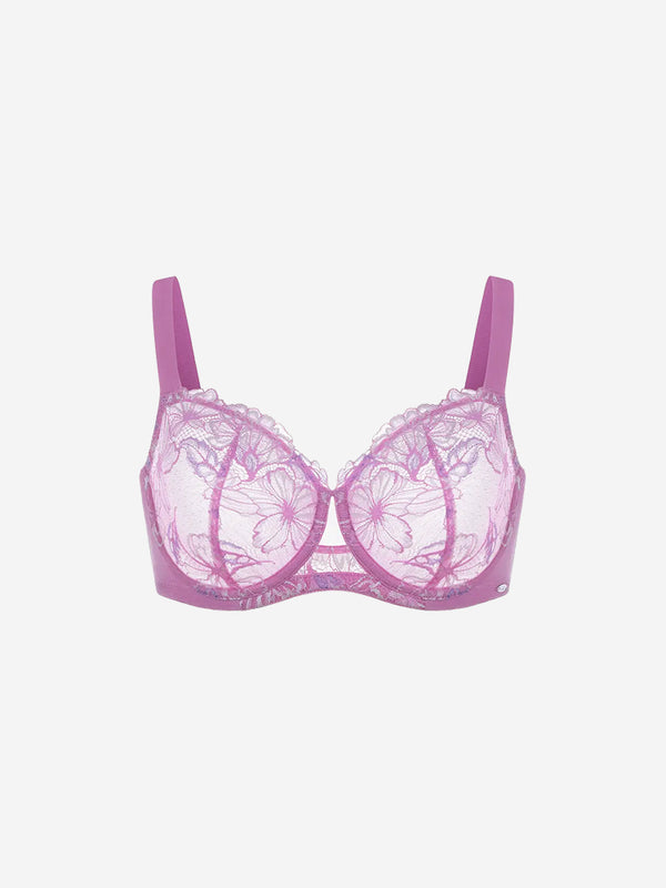 Floral Lace Side-Smoothing Support Bra