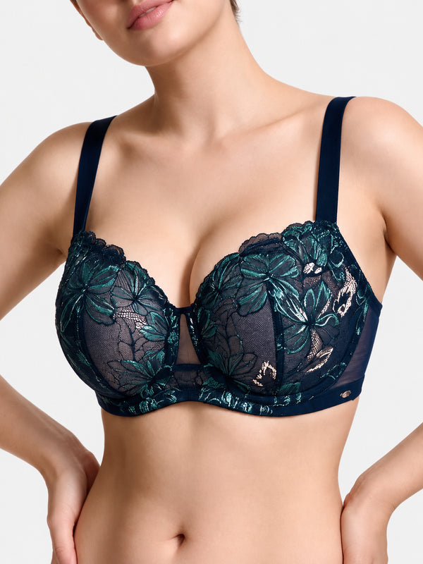 Floral Lace Side-Smoothing Support Bra