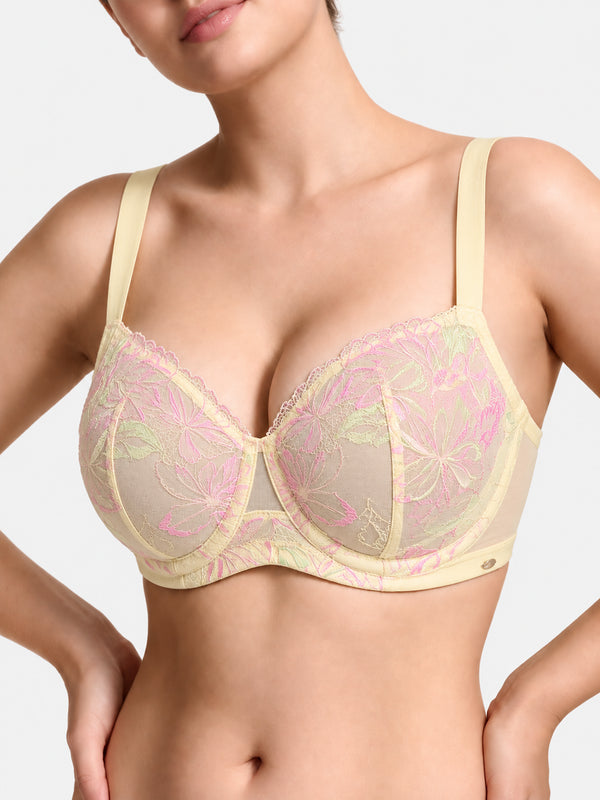 Floral Lace Side-Smoothing Support Bra