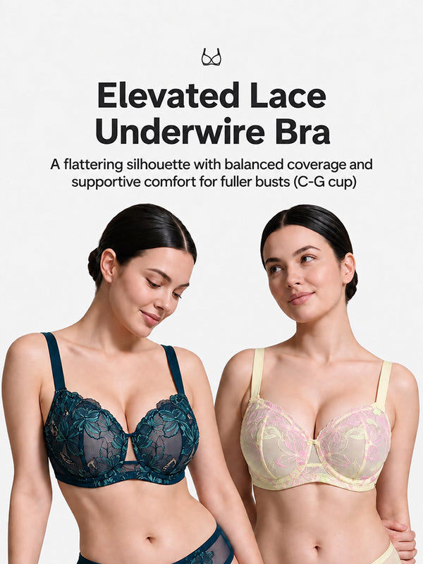 Floral Lace Side-Smoothing Support Bra