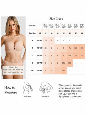 Seamless Non-Slip Push-Up Strapless Bra