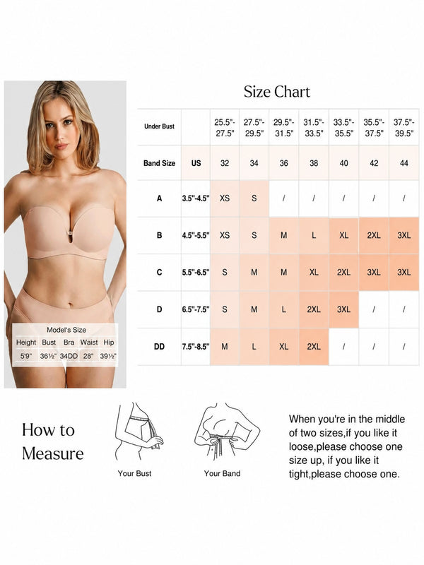 Seamless Non-Slip Push-Up Strapless Bra