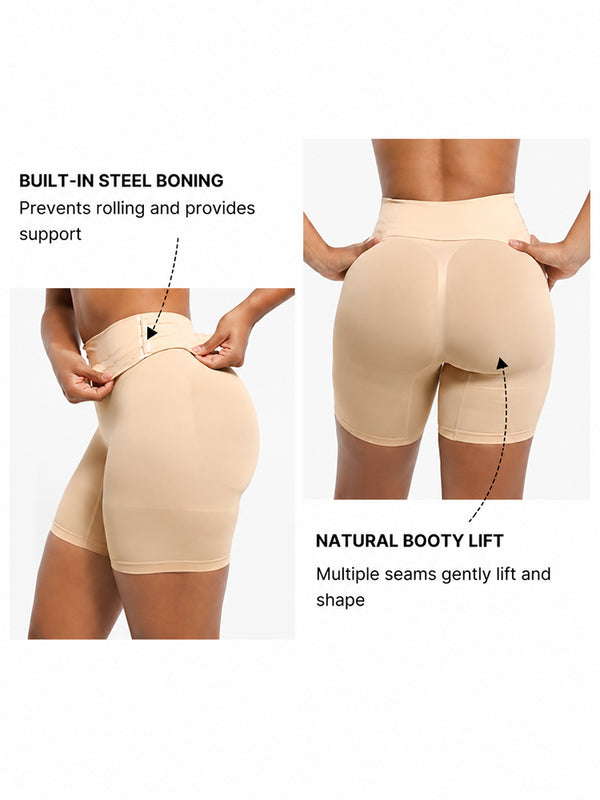 Seamless High-Waisted Sculpting Shorts with Butt-Lifting Support
