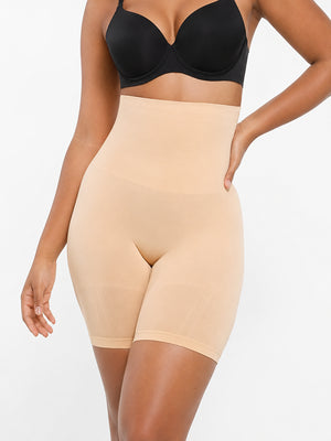 Seamless High-Waisted Sculpting Shorts with Butt-Lifting Support