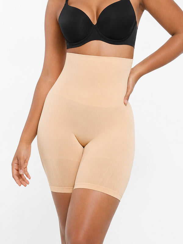 Seamless High-Waisted Sculpting Shorts with Butt-Lifting Support