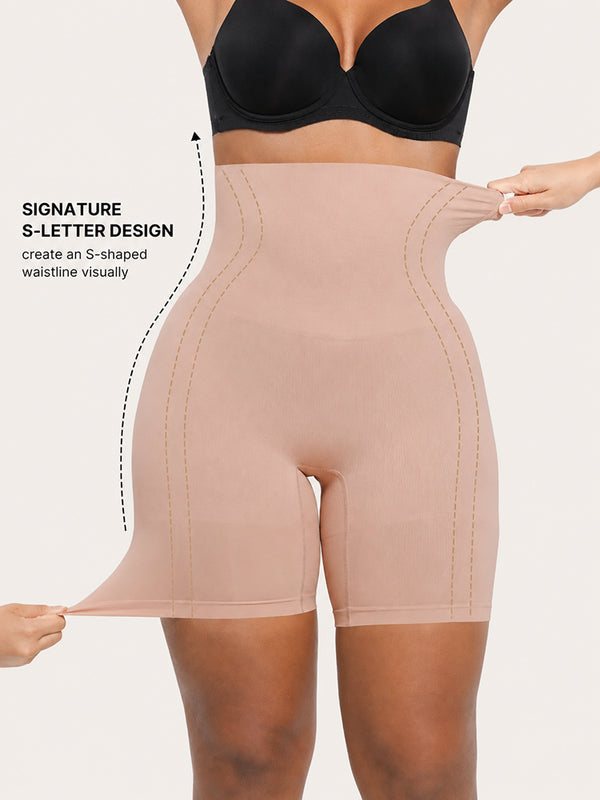 Seamless High-Waisted Sculpting Shorts with Butt-Lifting Support