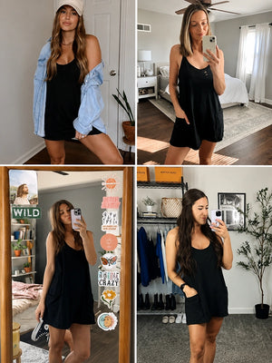 2-in-1 Everyday Active Mini Dress with Built-In Shorts & Pockets