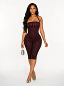Vintage Polka Dot Halter Jumpsuit – Flattering Slim Fit