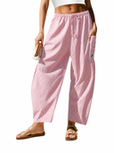 Gingham Wide Leg Pants – Casual Loose Fit