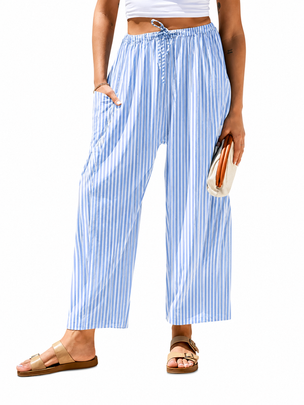 Gingham Wide Leg Pants – Casual Loose Fit
