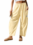 Gingham Wide Leg Pants – Casual Loose Fit