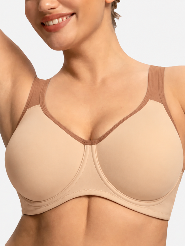Plus Size Sports Bra for Women – Full Coverage, Soft Support, Wide Strap Workout Bra