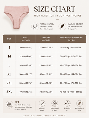 4-Pack Women's Seamless High Waist Tummy Control Thongs