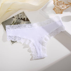 5 Pack Women’s Cute Cotton Underwear – High Waist Seamless Bikini Briefs with Lace Trim