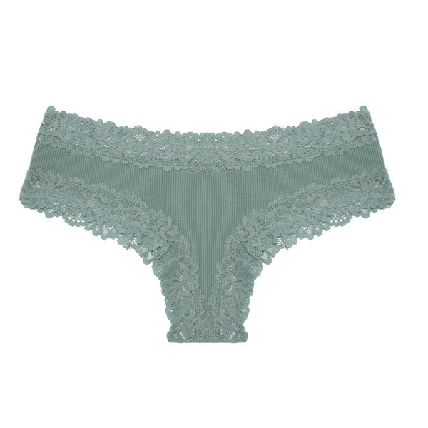 5 Pack Women’s Cute Cotton Underwear – High Waist Seamless Bikini Briefs with Lace Trim