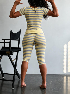 Women’s Chic & Versatile Striped Casual Two-Piece Set