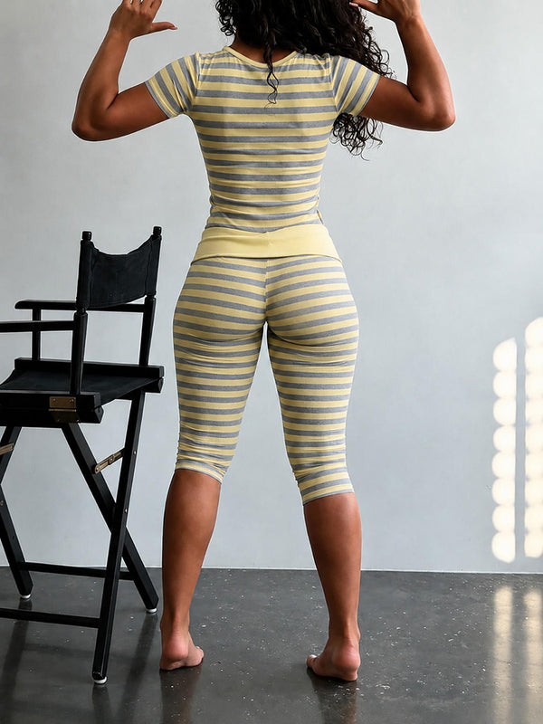 Women’s Chic & Versatile Striped Casual Two-Piece Set
