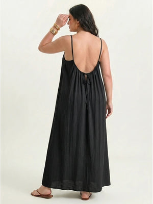 Women's Solid Color Backless Cami Dress
