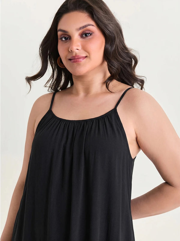 Women's Solid Color Backless Cami Dress