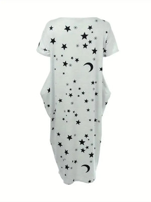 Women's Butterfly Heart Tie-Dye Nightgown with Pockets