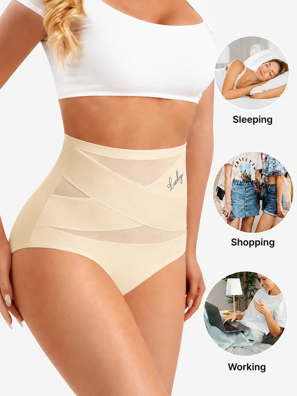 4-Pack High Waist Mesh Thong