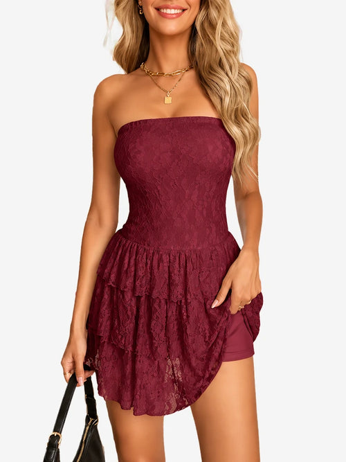 Lace Strapless Mini Dress – Feminine Summer Party Style