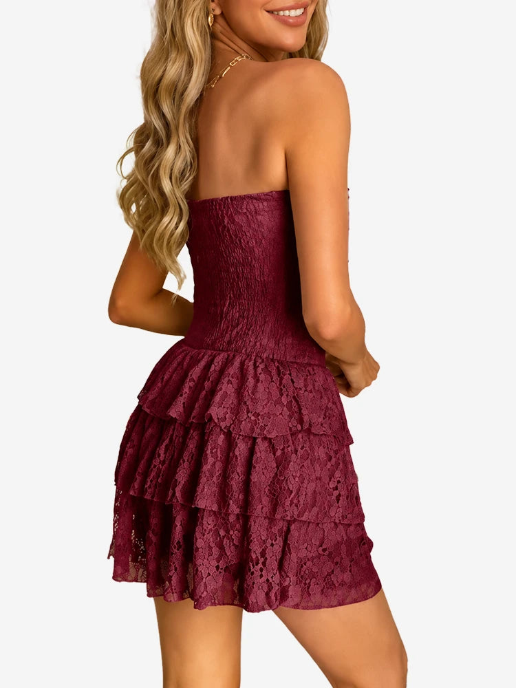 Lace Strapless Mini Dress – Feminine Summer Party Style