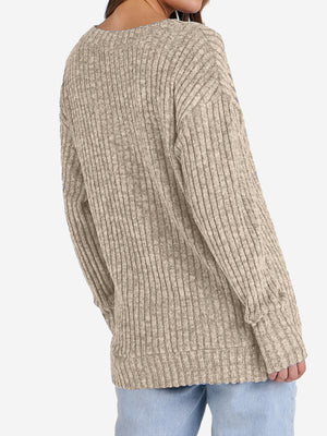 Women's Lightweight V Neck Knit Tunic Top