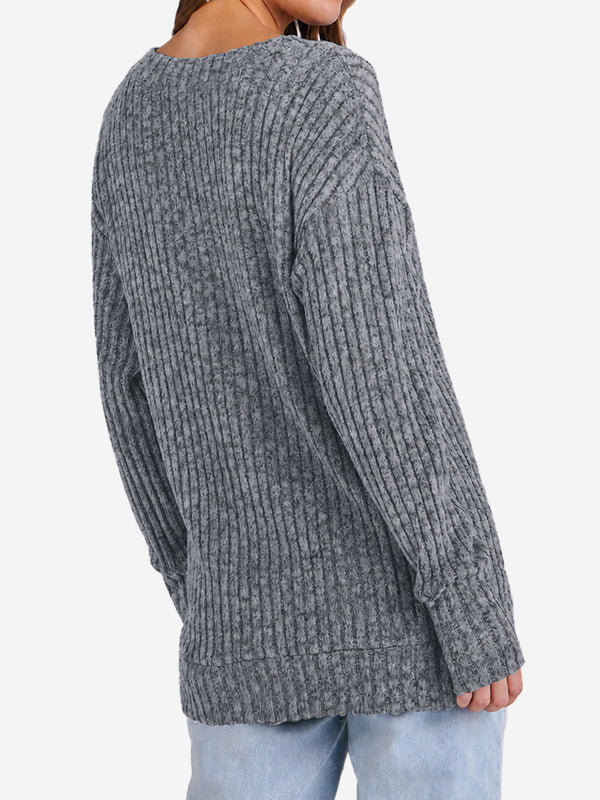 Women's Lightweight V Neck Knit Tunic Top