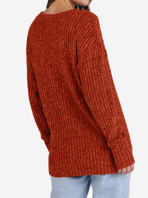 Women's Lightweight V Neck Knit Tunic Top